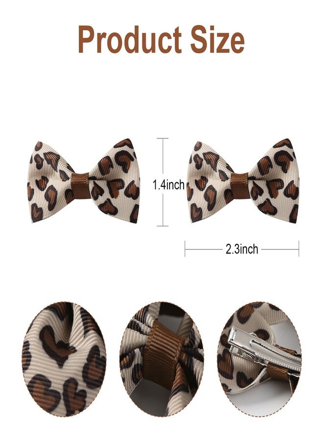 Fancheer 4Pcs Leopard Hair Bow Clips Girls Women Cheetah Print Hair Accessories - Image 3